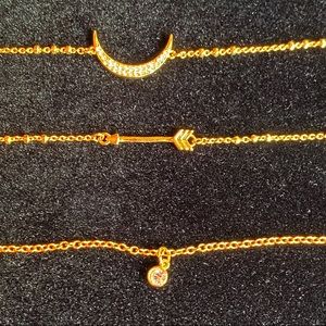 3 Bauble Bar Layering Necklaces: Moon, Arrow